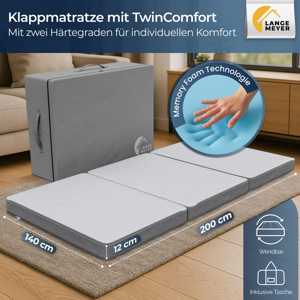 TwinComfort Klappmatratze 140x200x12 cm