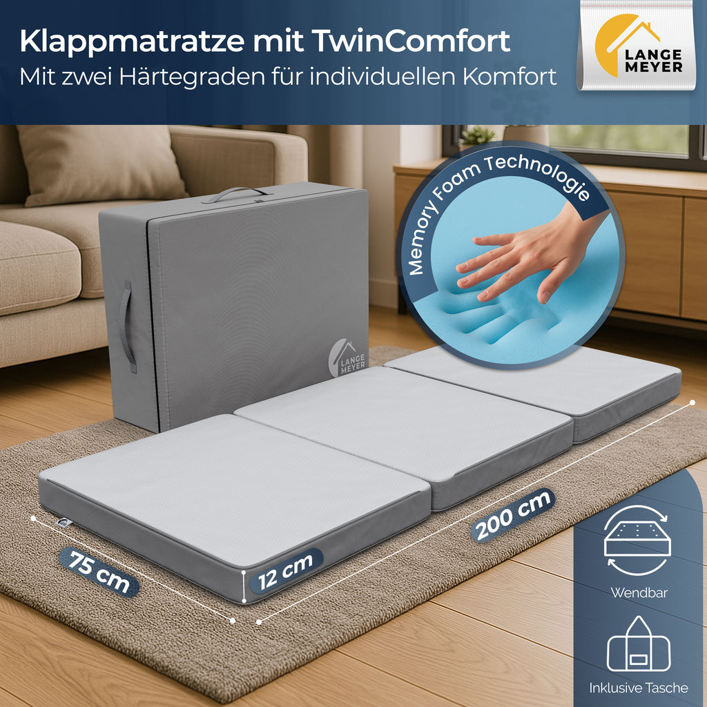 TwinComfort Klappmatratze 75x200x12 cm